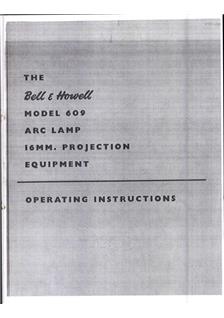 Bell and Howell 609 manual. Camera Instructions.
